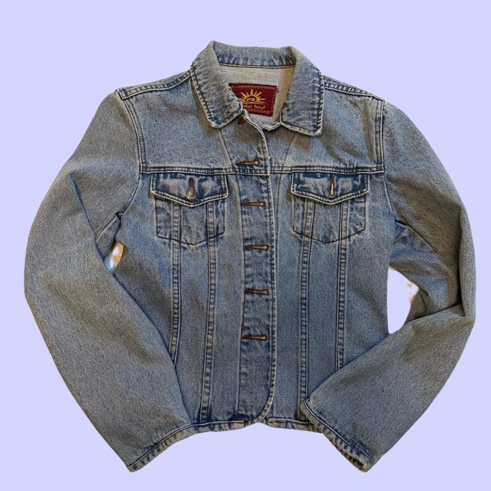 Presidents stone vintage women’s jean jacket cropped size medium denim y2k 2000s